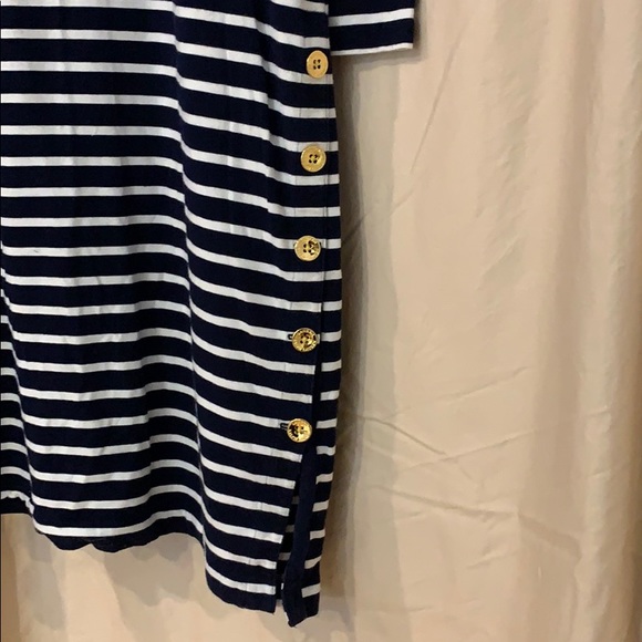lauren ralph lauren navy and white striped dress - Picture 2 of 3